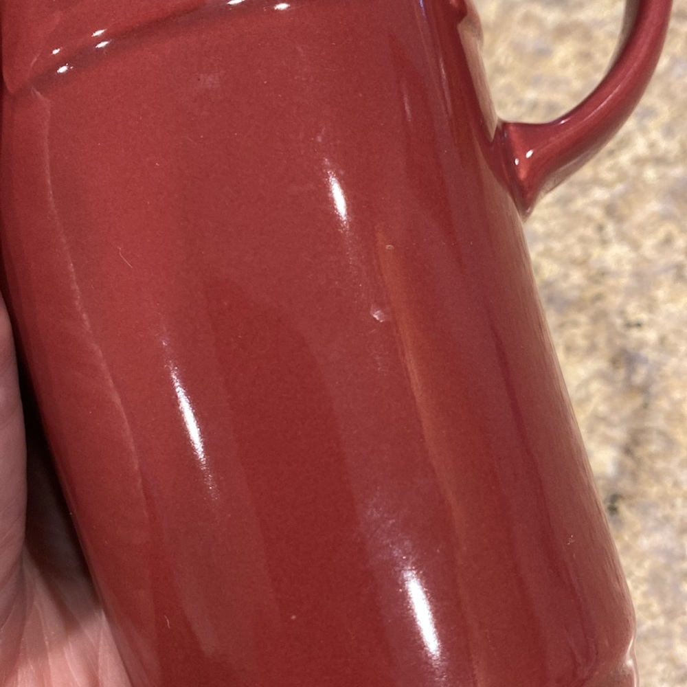 Longaberger Tall Travel Pottery Mug Paprika Red Woven Traditions - Picture 16 of 17